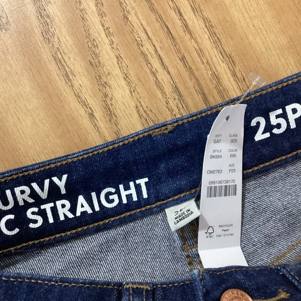 J. Crew Curvy Straight Petite Jeans Size 25P NWT